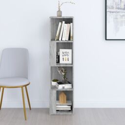 Berkfield Home Corner Cabinet Grey Sonoma 33x33x132 cm Engineered Wood - Size: 33 x 33 x 132 cm - thumbnail 5