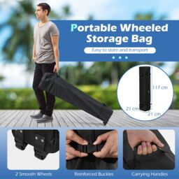 Gymax 300 x 300 cm Pop up Canopy Tent With 4 Removable Sidewall Sun Shelter in Blue - thumbnail 6