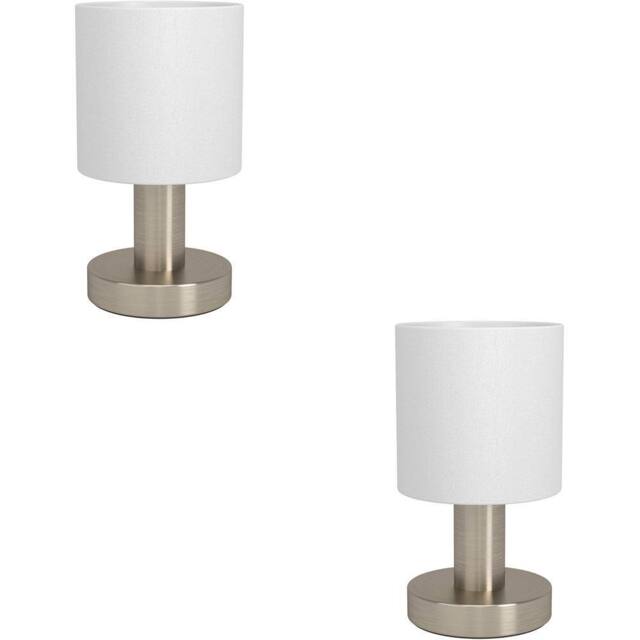 Loops 2 PACK Sleek Satin Nickel Table Lamp for Stylish Indoor Lighting in Metallics - image 1