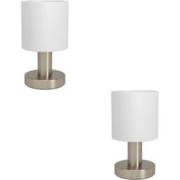 Loops 2 PACK Sleek Satin Nickel Table Lamp for Stylish Indoor Lighting in Metallics - thumbnail 1