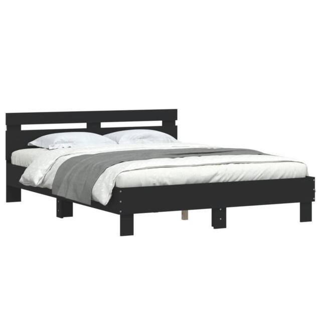 Berkfield Home Durable Bed Frame with LED without Mattress Black 140x200 cm - image 1
