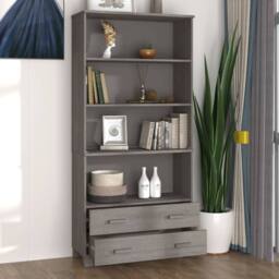Berkfield Home Highboard HAMAR Solid Wood Pine Light Grey - thumbnail 7