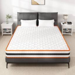 MCC Direct SuperKing Mattress Breathable Memory Foam Sprung OEKO-TEX Certified Mattress in White - Size: Super King - thumbnail 2