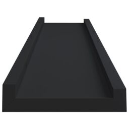 Berkfield Home Picture Frame Ledge Shelves 2 pcs Black 60x9x3 cm MDF - Size: 60 x 9 x 3 cm - thumbnail 5