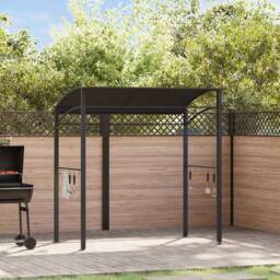 Berkfield Home BBQ Gazebo 215x150x220 cm Anthracite Steel in Black - Size: 215 x 150 x 220 cm - thumbnail 2