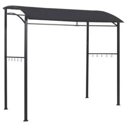 Berkfield Home BBQ Gazebo 215x150x220 cm Anthracite Steel in Black - Size: 215 x 150 x 220 cm - thumbnail 5