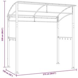 Berkfield Home BBQ Gazebo 215x150x220 cm Anthracite Steel in Black - Size: 215 x 150 x 220 cm - thumbnail 8