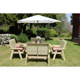 Churnet Valley Garden Furniture Ltd Ergo 8 Seat Square Table - Min Assembly Required - Set of Cushions Inc in Brown - thumbnail 4
