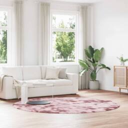 Berkfield Home Shaggy Rug High Pile NAVARRA Dusty Pink 240x240 cm Polyester - Size: Medium - thumbnail 2