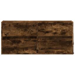 Berkfield Home TV Wall Cabinet with LED Lights Smoked Oak 100x31x45 cm in Brown - Size: 100 x 31 x 45 cm - thumbnail 6