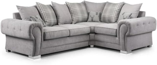 Furniture 786 Verona Scatter Back 2c1 Corner Sofa in Grey - image 1