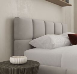 DS Living Ovella Cubed Upholstered Plush Pebble Bed in Light Grey - Size: Double - thumbnail 3