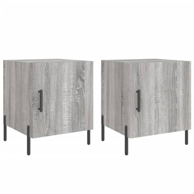 Berkfield Home Bedside Cabinets 2 pcs Grey Sonoma 40x40x50 cm Engineered Wood - Size: 40 x 40 x 50 cm - image 1