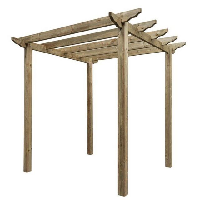 Rowlinsons Pergola - Timber - L240 x W240 x H276 cm - Natural in Brown - image 1