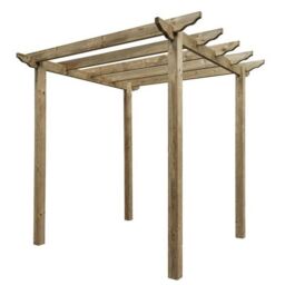 Rowlinsons Pergola - Timber - L240 x W240 x H276 cm - Natural in Brown - thumbnail 1