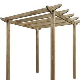 Rowlinsons Pergola - Timber - L240 x W240 x H276 cm - Natural in Brown - thumbnail 2