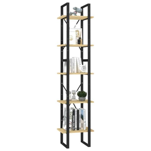 Berkfield Home Modern 5-Tier Book Cabinet 40x30x175 cm Pinewood in Brown - Size: 40 x 30 x 175 cm - image 1