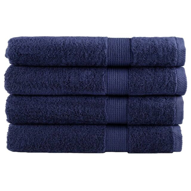 Berkfield Home Premium Sauna Towels SOLUND 4pcs Navy Blue 80x200cm 600gsm - image 1
