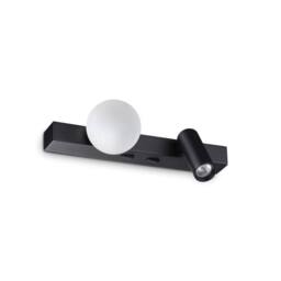 Netlighting Ping Pong Reading Wall Light Black 3000K - thumbnail 1