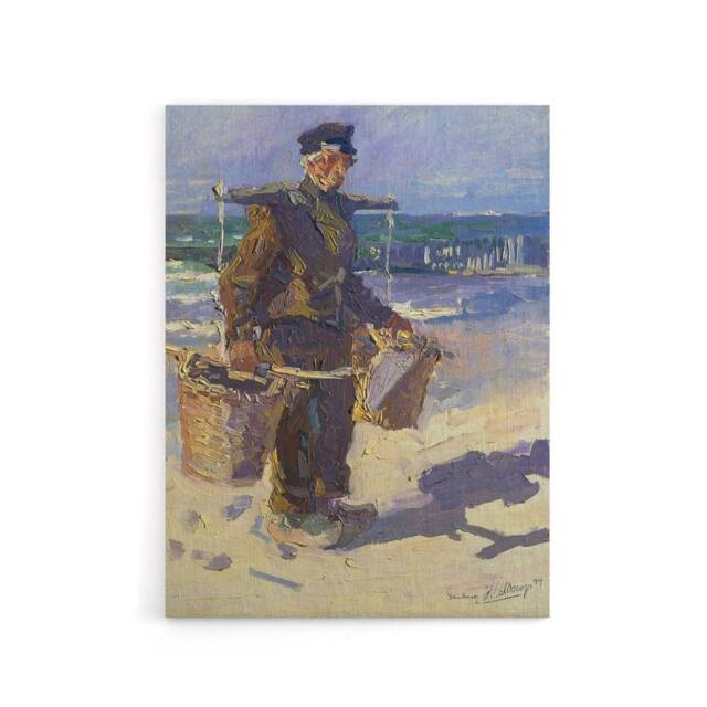 "Artery8 Shell Fisherman Portrait Painting Canvas Wall Art Print Toorop - Size: W18"" x H24""" - image 1