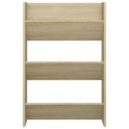 Berkfield Home Wall Shoe Cabinets 2 pcs Sonoma Oak 60x18x90 cm Engineered Wood in Brown - Size: 60 x 18 x 90 cm - thumbnail 6