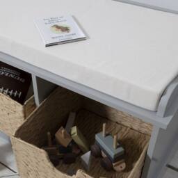 Nöa and Nani Stockholm Storage Bench with 3 Brown Baskets in Silk Grey - thumbnail 3
