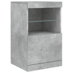 Berkfield Home Sideboard with LED Lights Concrete Grey 41x37x67 cm - Size: 41 x 37 x 67 cm - thumbnail 3