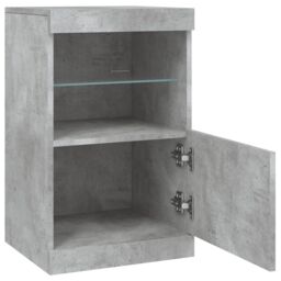 Berkfield Home Sideboard with LED Lights Concrete Grey 41x37x67 cm - Size: 41 x 37 x 67 cm - thumbnail 7