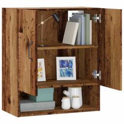 Berkfield Home Wall Cabinet Old Wood 60x31x70 cm Engineered Wood in Brown - Size: 60 x 31 x 70 cm - thumbnail 2