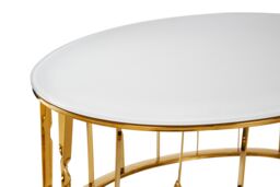 Orsina Luxe Coffee Table With Gold Finish Frame, Stainless Steel Decorative For Livingroom, Durable Coffee Table - thumbnail 5