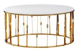 Orsina Luxe Coffee Table With Gold Finish Frame, Stainless Steel Decorative For Livingroom, Durable Coffee Table - thumbnail 6
