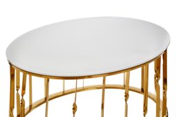 Orsina Luxe Coffee Table With Gold Finish Frame, Stainless Steel Decorative For Livingroom, Durable Coffee Table - thumbnail 4