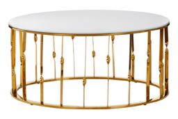 Orsina Luxe Coffee Table With Gold Finish Frame, Stainless Steel Decorative For Livingroom, Durable Coffee Table - thumbnail 1