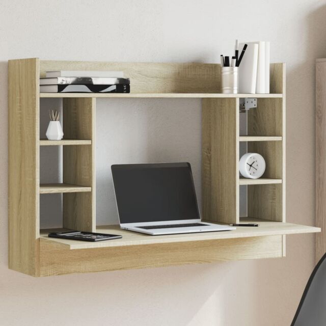 Berkfield Home Wall-Mounted Desk Sonoma Oak 105x48x75 cm Engineered Wood in Brown - Size: 105 x 48 x 75 cm - image 1