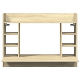 Berkfield Home Wall-Mounted Desk Sonoma Oak 105x48x75 cm Engineered Wood in Brown - Size: 105 x 48 x 75 cm - thumbnail 4