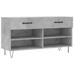 Berkfield Home Shoe Bench Concrete Grey 102x35x55 cm Engineered Wood - Size: 102 x 35 x 55 cm
