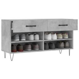 Berkfield Home Shoe Bench Concrete Grey 102x35x55 cm Engineered Wood - Size: 102 x 35 x 55 cm - thumbnail 4