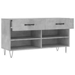 Berkfield Home Shoe Bench Concrete Grey 102x35x55 cm Engineered Wood - Size: 102 x 35 x 55 cm - thumbnail 5