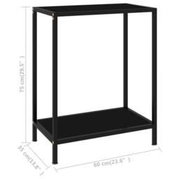 Berkfield Home Console Table Black 60x35x75 cm Tempered Glass - Size: 60 x 35 x 75 cm - thumbnail 6