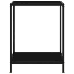 Berkfield Home Console Table Black 60x35x75 cm Tempered Glass - Size: 60 x 35 x 75 cm