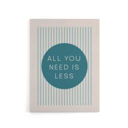 "Artery8 All You Need Is Less Circle Stripes Teal Simple Canvas Wall Art Print in Blue - Size: W24"" x H32""" - thumbnail 1
