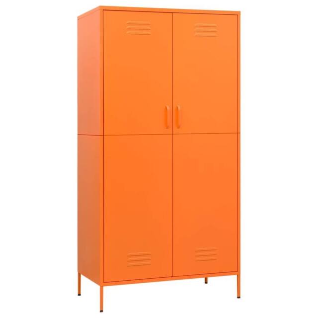 Berkfield Home Wardrobe Orange 90x50x180 cm Steel - Size: 90 x 50 x 180 cm - image 1
