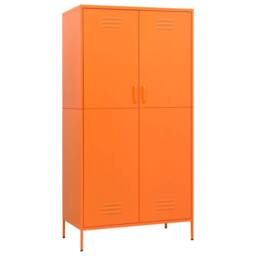Berkfield Home Wardrobe Orange 90x50x180 cm Steel - Size: 90 x 50 x 180 cm - thumbnail 1