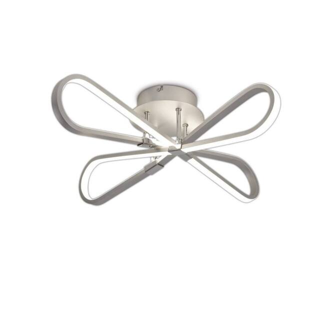 Netlighting Bucle Flush Ceiling Light 40W LED 3000K 3500lm Chrome Frosted Acrylic in Silver - image 1