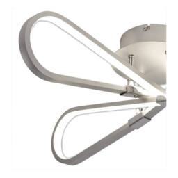 Netlighting Bucle Flush Ceiling Light 40W LED 3000K 3500lm Chrome Frosted Acrylic in Silver - thumbnail 5