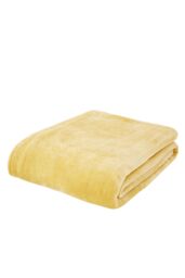 Catherine Lansfield 'Extra Large Raschel Velvet Touch' Blanket Throw in Yellow - Size: 200 cm x 240 cm - thumbnail 2