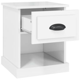 Berkfield Home Bedside Cabinet High Gloss White 39x39x47.5 cm Engineered Wood - thumbnail 6