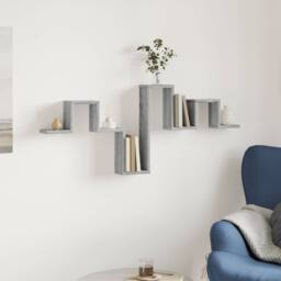 Berkfield Home Wall Shelf Grey Sonoma 104.5x10x43 cm Engineered Wood - thumbnail 1