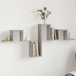 Berkfield Home Wall Shelf Grey Sonoma 104.5x10x43 cm Engineered Wood - thumbnail 2
