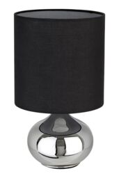 Orsina Black Table Lamp, Sleek Black Metal Frame With Matching Fabric Shade, Compact Design Offers Focused Ambiance - thumbnail 2